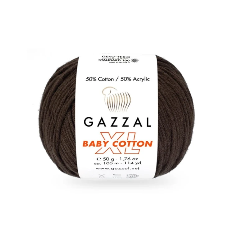 Włóczka Gazzal Baby Cotton XL 3436 / brąz