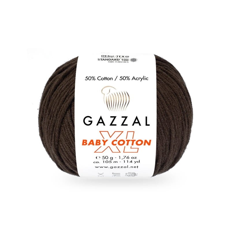 Włóczka Gazzal Baby Cotton XL 3436 / brąz