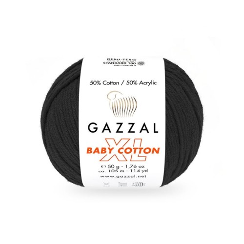 Włóczka Gazzal Baby Cotton XL 3433 / czerń