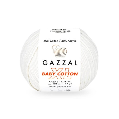 Włóczka Gazzal Baby Cotton XL 3432 / biel