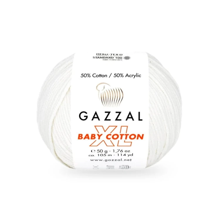 Włóczka Gazzal Baby Cotton XL 3432 / biel