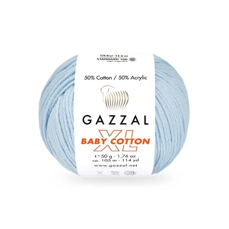 Włóczka Gazzal Baby Cotton XL 3429 / jasny błękit