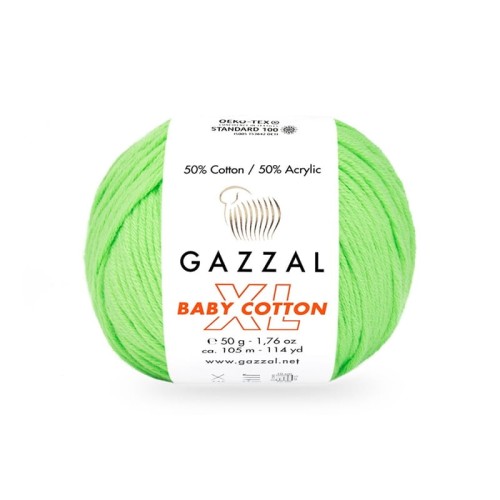 Włóczka Gazzal Baby Cotton XL 3427 / zielone jabłuszko