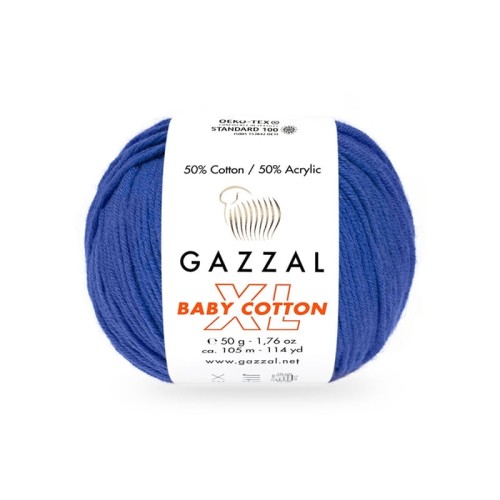 Włóczka Gazzal Baby Cotton XL 3421 / kobalt