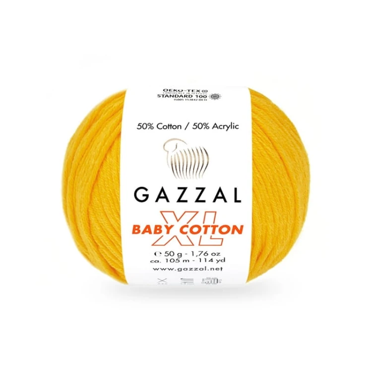 Włóczka Gazzal Baby Cotton XL 3417 / żółty