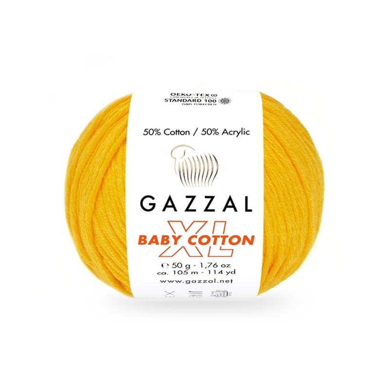 Włóczka Gazzal Baby Cotton XL 3417 / żółty