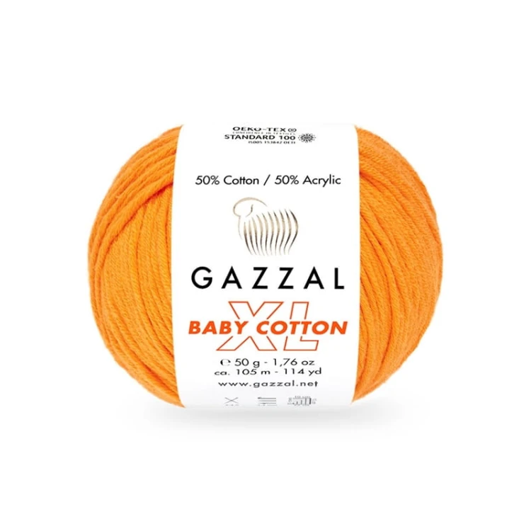 Włóczka Gazzal Baby Cotton XL 3416 / ciemny żółty