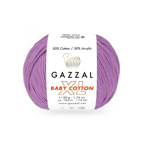 Włóczka Gazzal Baby Cotton XL 3414 / jasny fiolet