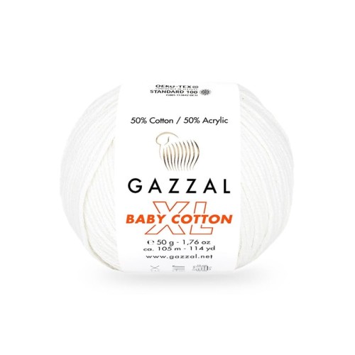 Włóczka Gazzal Baby Cotton XL 3410 / ecru