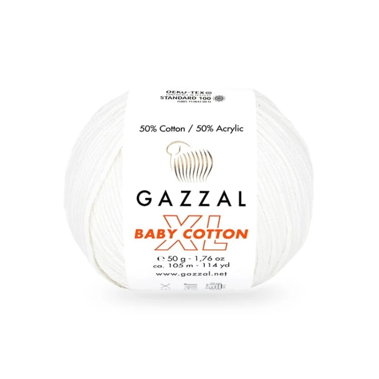 Włóczka Gazzal Baby Cotton XL 3410 / ecru