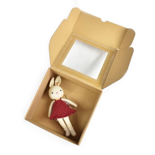 Pudełko z klapką i okienkiem 20x20x10 cm PREMIUM