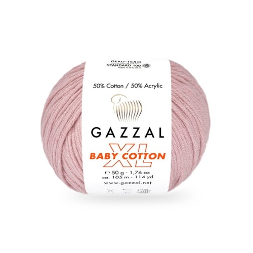 Włóczka Gazzal Baby Cotton XL 3444 / brudny róż