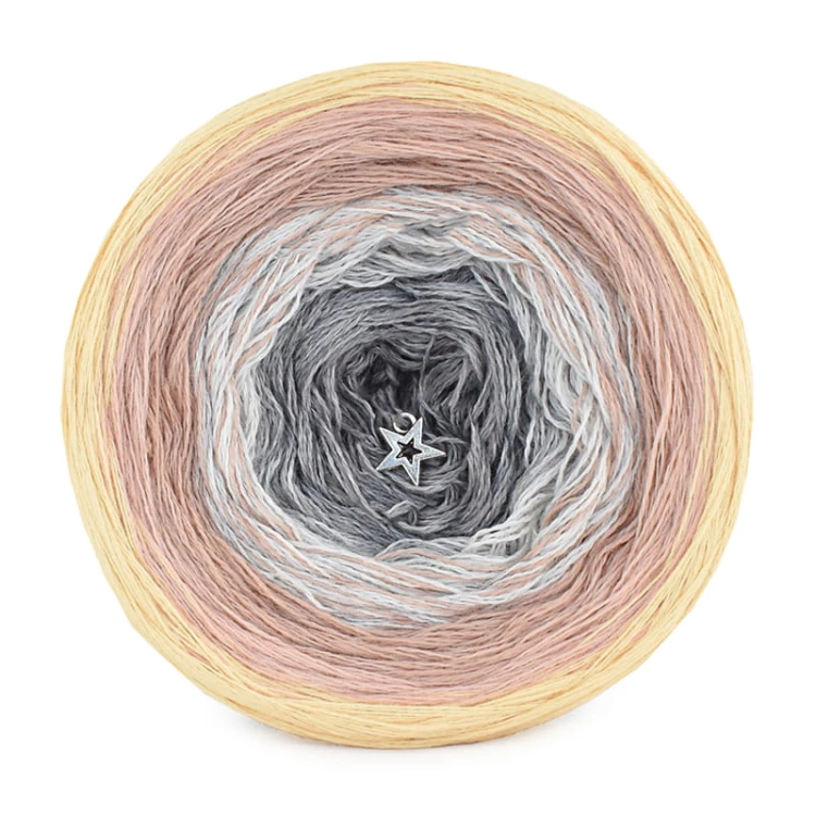 KOKONEK Merino 710 - Żółty/łososiowy/zgaszona morela/jasny szary melanż/szary melanż/średni szary