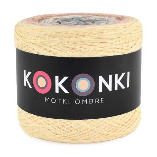 KOKONEK Merino 710 - Żółty/łososiowy/zgaszona morela/jasny szary melanż/szary melanż/średni szary