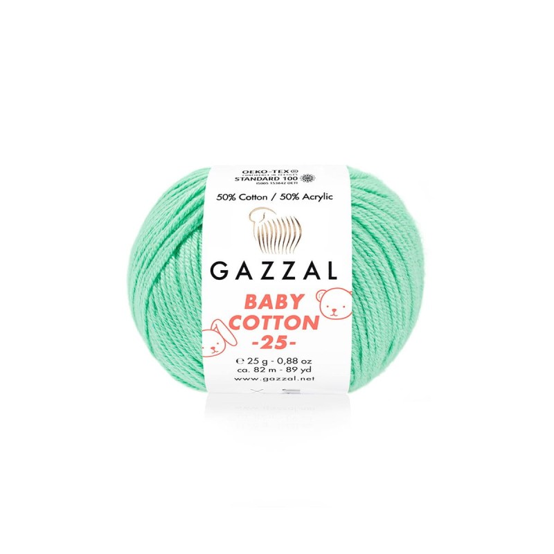 Włóczka Gazzal Baby Cotton 3425 - 25g - mięta