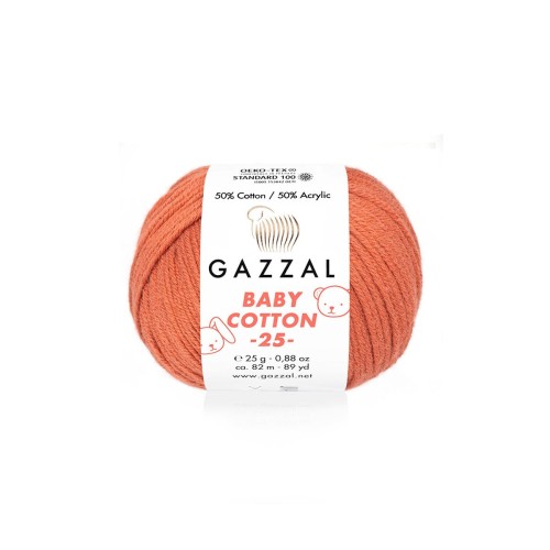 Włóczka Gazzal Baby Cotton 3454 - 25g - miedziany