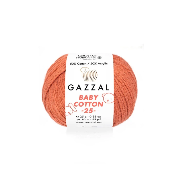 Włóczka Gazzal Baby Cotton 3454 - 25g - miedziany