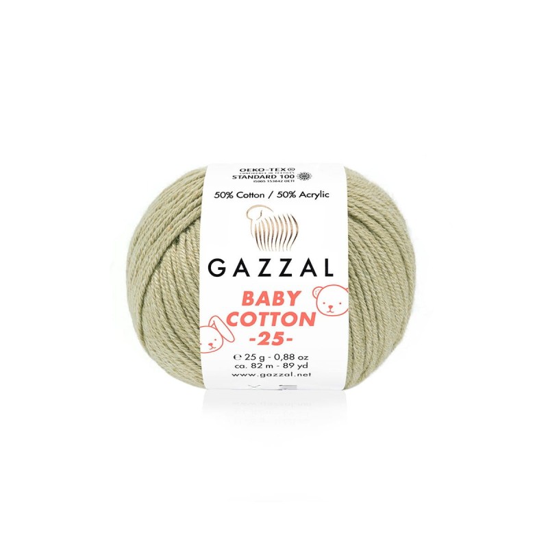 Włóczka Gazzal Baby Cotton 3464 - 25g - oliwka