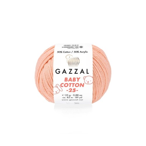 Włóczka Gazzal Baby Cotton 3412 - 25g - brzoskwinia