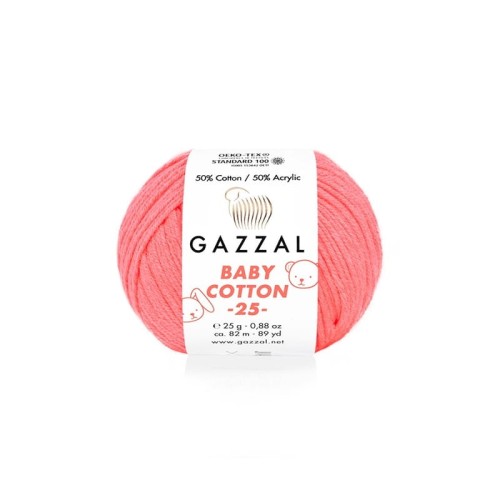 Włóczka Gazzal Baby Cotton 3460 - 25g - ultra róż