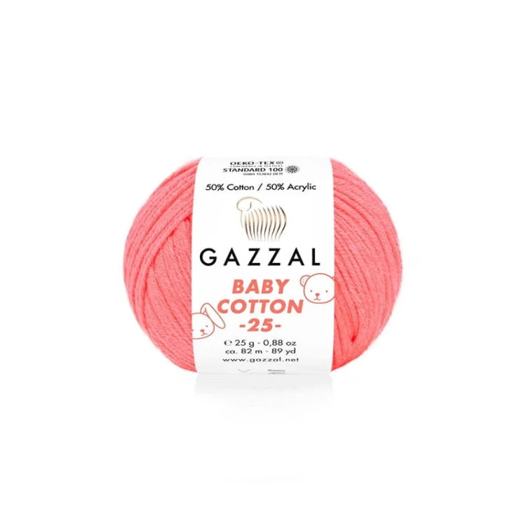 Włóczka Gazzal Baby Cotton 3460 - 25g - ultra róż