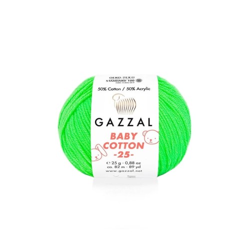 Włóczka Gazzal Baby Cotton 3427 - 25g - zielone jabłuszko