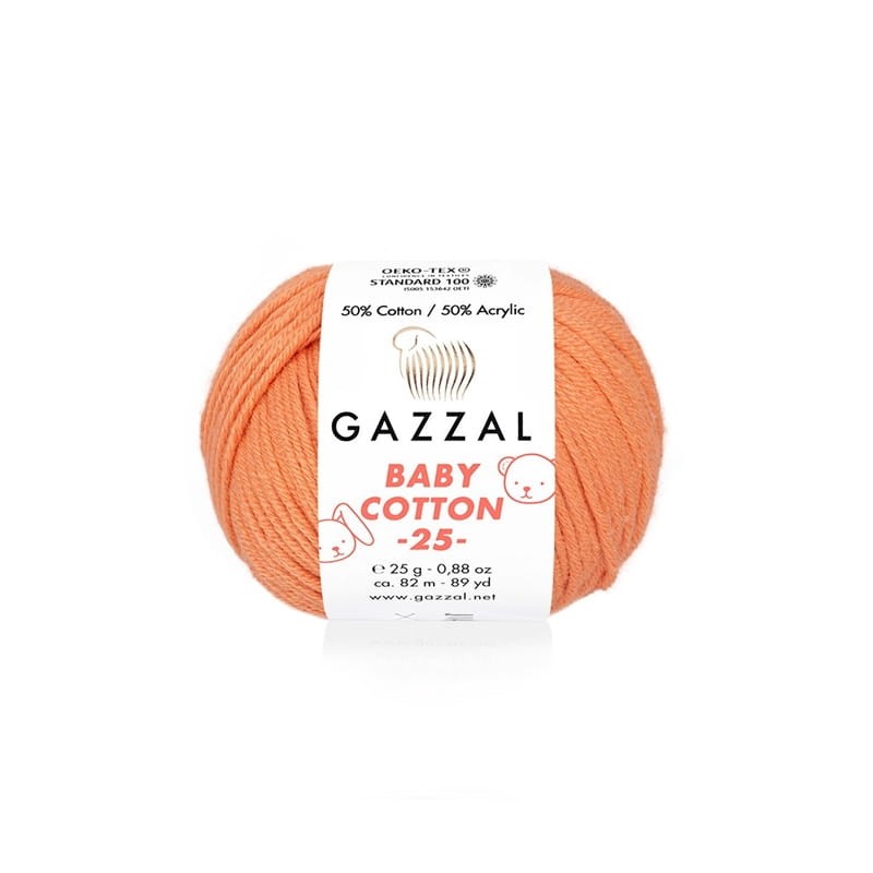Włóczka Gazzal Baby Cotton 3465 - 25g - ciemna brzoskwinia