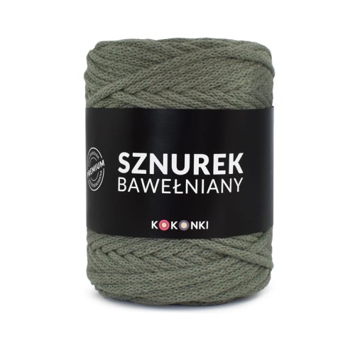 Sznurek bawełniany by KOKONKI 5mm / rolka 100m / khaki (wiązany) - NOWA PARTIA