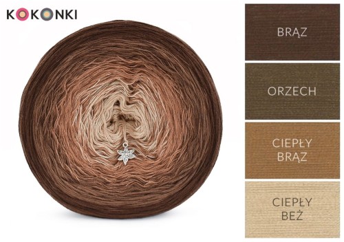KOKONEK_Classic B094 - Brąz/orzech/ciepły brąz/ciepły beż, 3 nitki, 1000 m, 200 g - GOTOWY