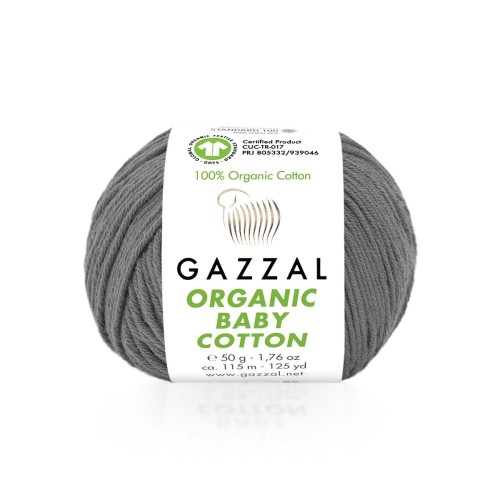 Włóczka Gazzal Organic Baby Cotton 435 / szary