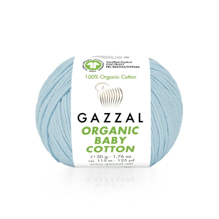 Włóczka Gazzal Organic Baby Cotton 423 / błękit