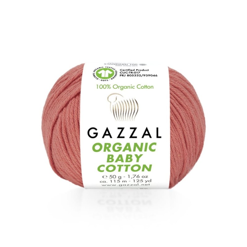 Włóczka Gazzal Organic Baby Cotton 419 / koral