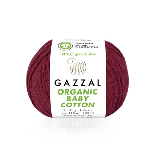 Włóczka Gazzal Organic Baby Cotton 429 / bordo