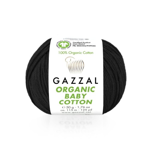 Włóczka Gazzal Organic Baby Cotton 430 / czerń