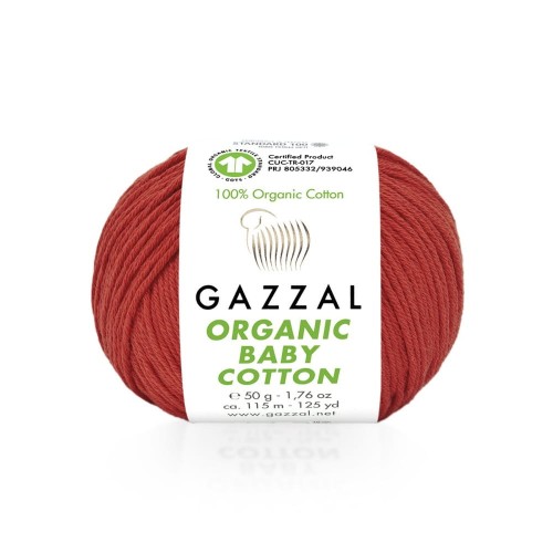Włóczka Gazzal Organic Baby Cotton 432 / czerwony