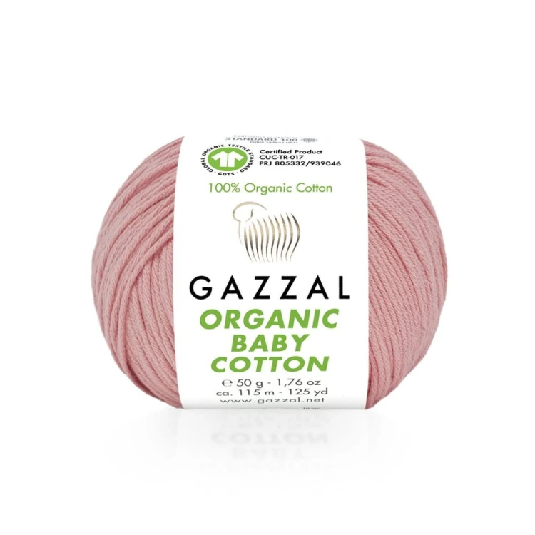 Włóczka Gazzal Organic Baby Cotton 425 / malinowy róż