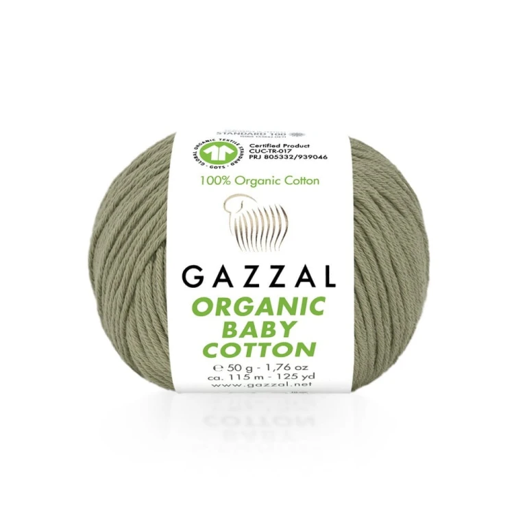 Włóczka Gazzal Organic Baby Cotton 431 / jasne khaki