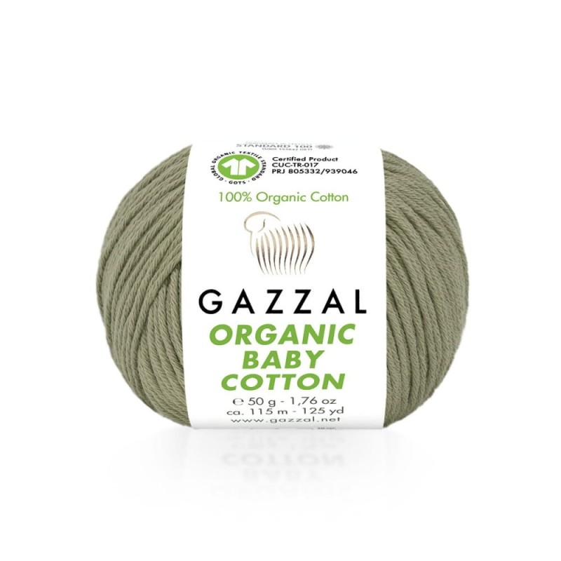 Włóczka Gazzal Organic Baby Cotton 431 / jasne khaki