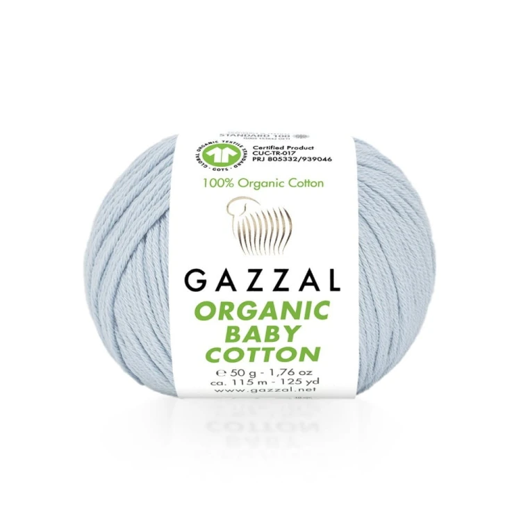 Włóczka Gazzal Organic Baby Cotton 417 / jasny błękit