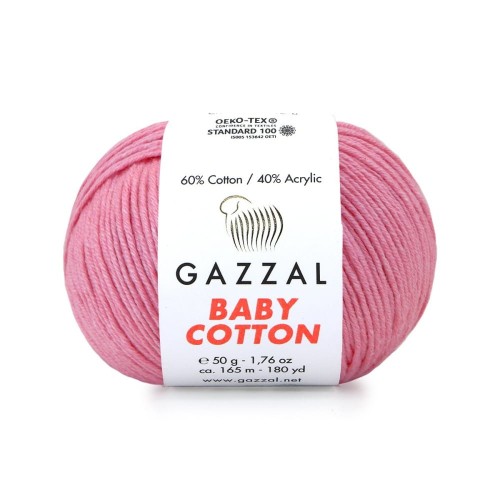 Włóczka Gazzal Baby Cotton 3468 - 50g - róż