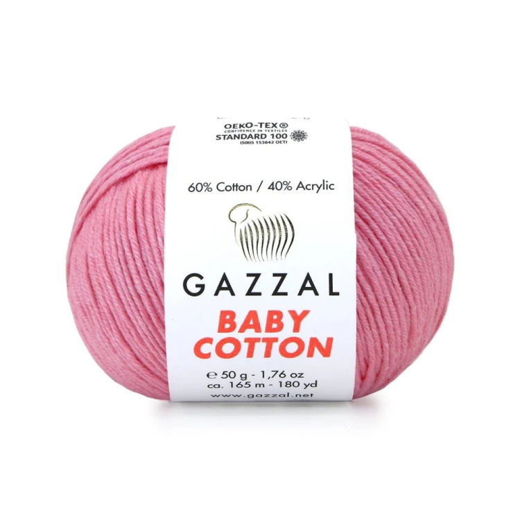 Włóczka Gazzal Baby Cotton 3468 - 50g - róż
