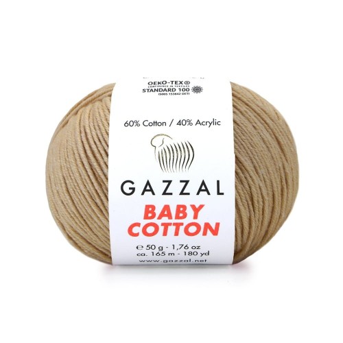 Włóczka Gazzal Baby Cotton 3424 - 50g - beż