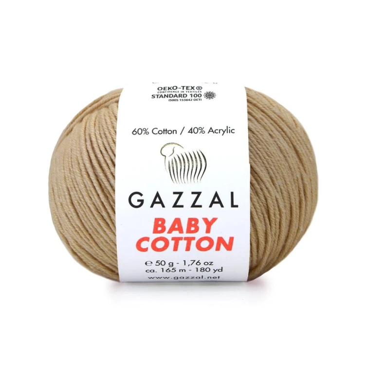 Włóczka Gazzal Baby Cotton 3424 - 50g - beż