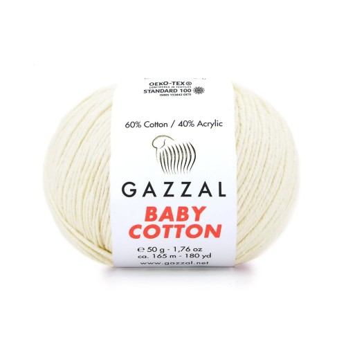 Włóczka Gazzal Baby Cotton 3437 - 50g - krem