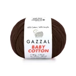 Włóczka Gazzal Baby Cotton 3436 - 50g - brąz