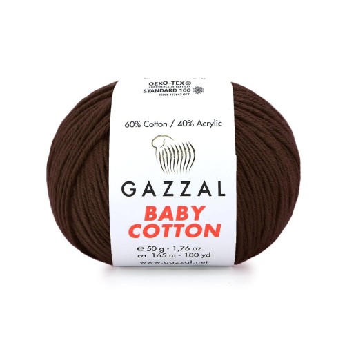Włóczka Gazzal Baby Cotton 3436 - 50g - brąz