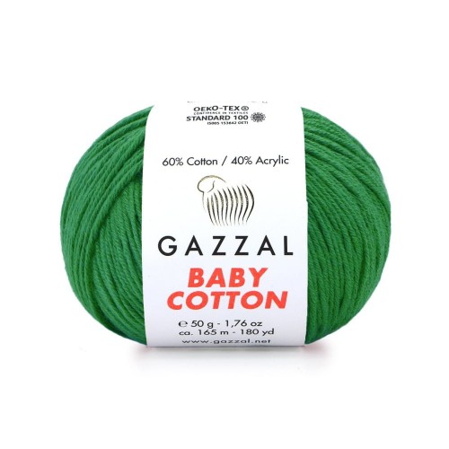 Włóczka Gazzal Baby Cotton 3456 - 50g - trawa