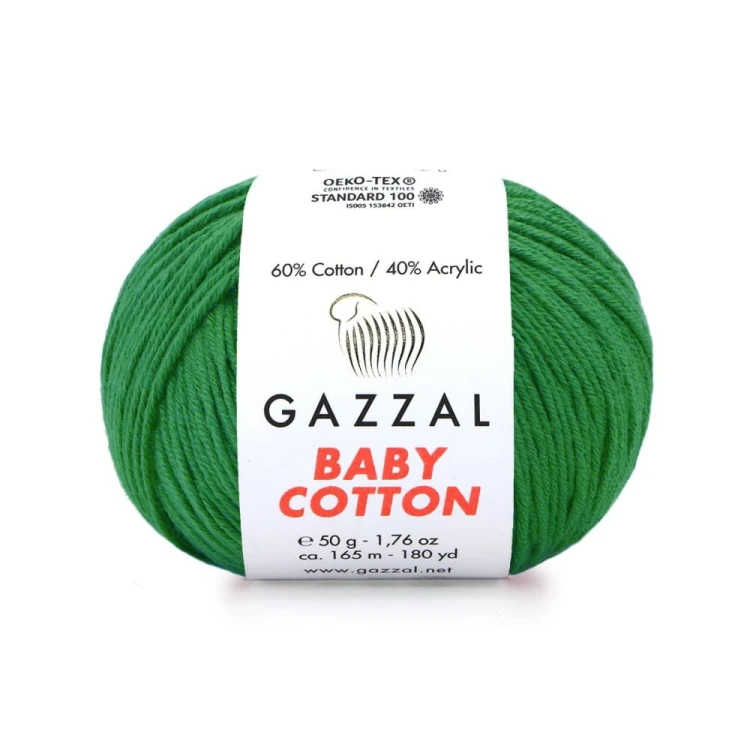 Włóczka Gazzal Baby Cotton 3456 - 50g - trawa