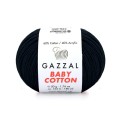 Włóczka Gazzal Baby Cotton 3433 - 50g - czerń
