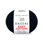 Włóczka Gazzal Baby Cotton 3433 - 50g - czerń